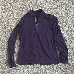 Nike Purple Zippered Polo Long Sleeve Top